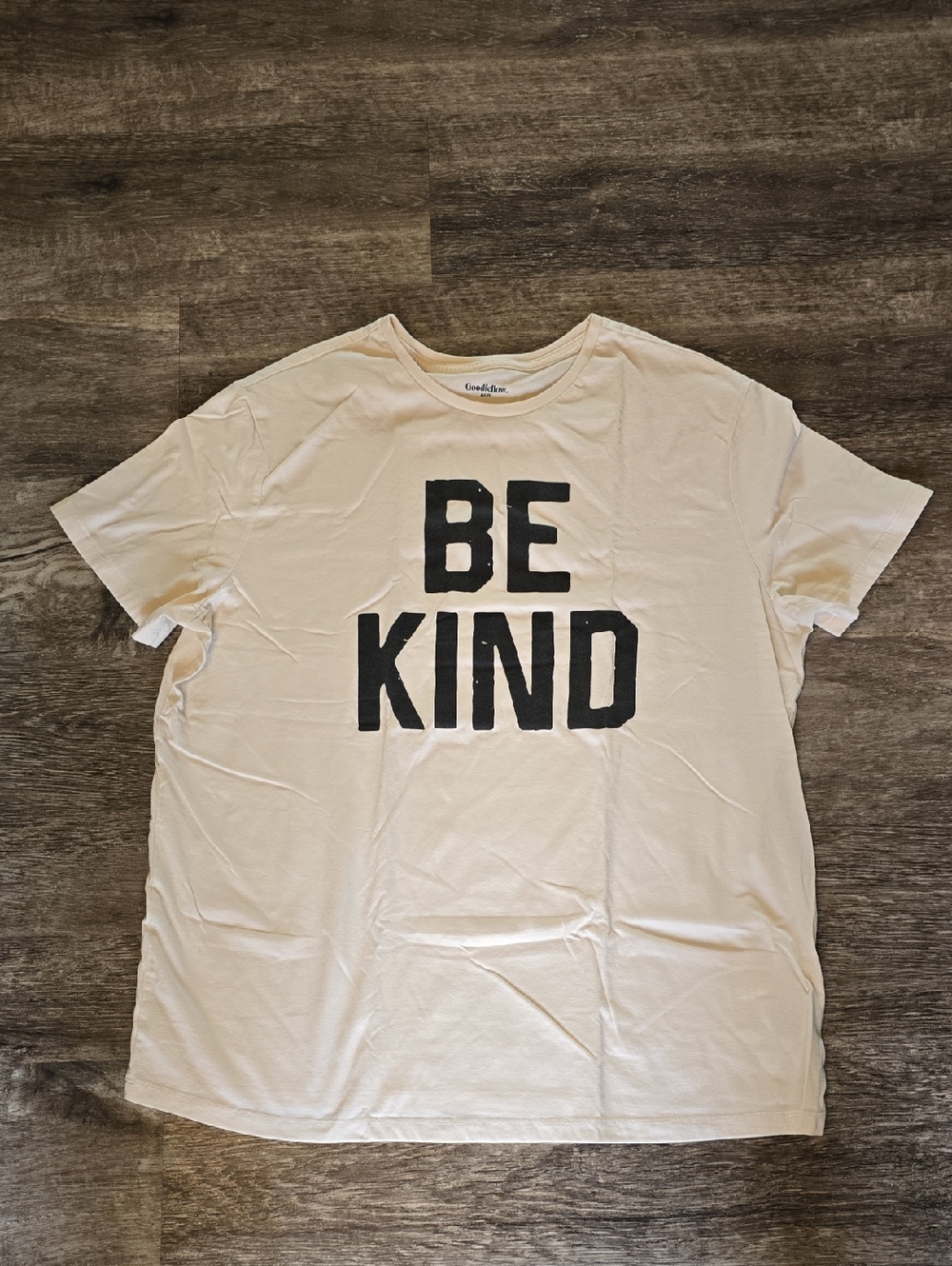 Goodfellow & Co Cream Crewneck Tee with Black Logo